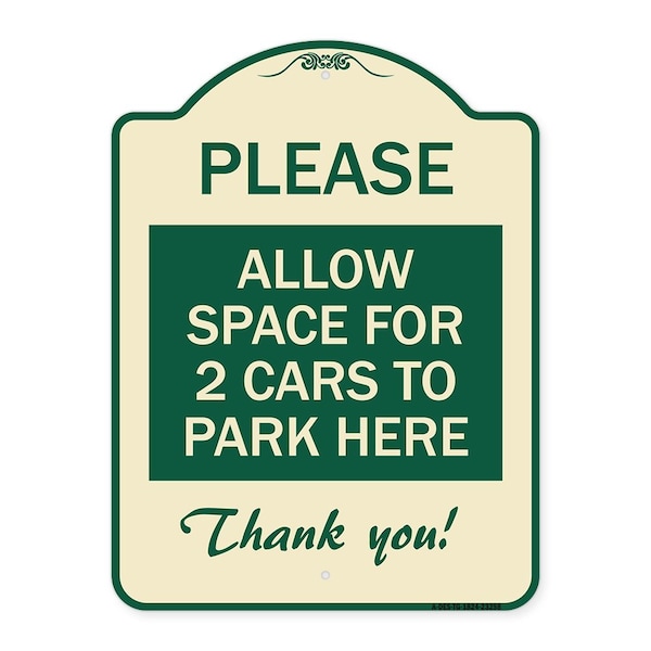 Please Allow Space for 2 Cars to Park Here Thank You! Heavy-Gauge Alum, 24" x 18", TG-1824-23298
